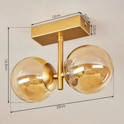 Hofstein Alden Deckenleuchte Messing, 2-flammig -Bürolampen Verkäufe alden deckenleuchte h3433638 3