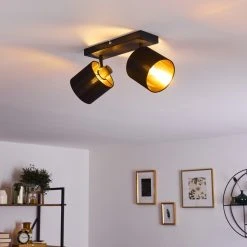 Hofstein Alsen Deckenleuchte Schwarz-Gold, 2-flammig -Bürolampen Verkäufe alsen deckenleuchte h3294000 14