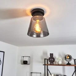 Hofstein Angelshaug Deckenleuchte Schwarz, 1-flammig