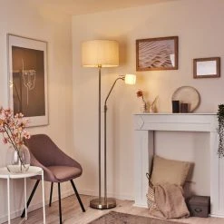 Hofstein Antillo Stehleuchte Nickel-Matt, 2-flammig -Bürolampen Verkäufe antillo stehleuchte h3414002 6