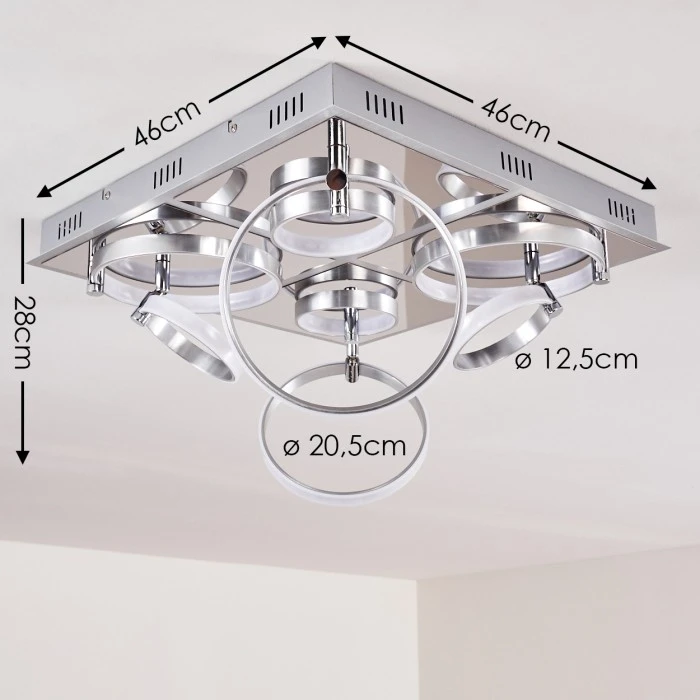 Hofstein Aragno Deckenleuchte LED Nickel-Matt, Chrom, 1-flammig 2 Hofstein Aragno Deckenleuchte LED Nickel-Matt, Chrom, 1-flammig – Bild 2