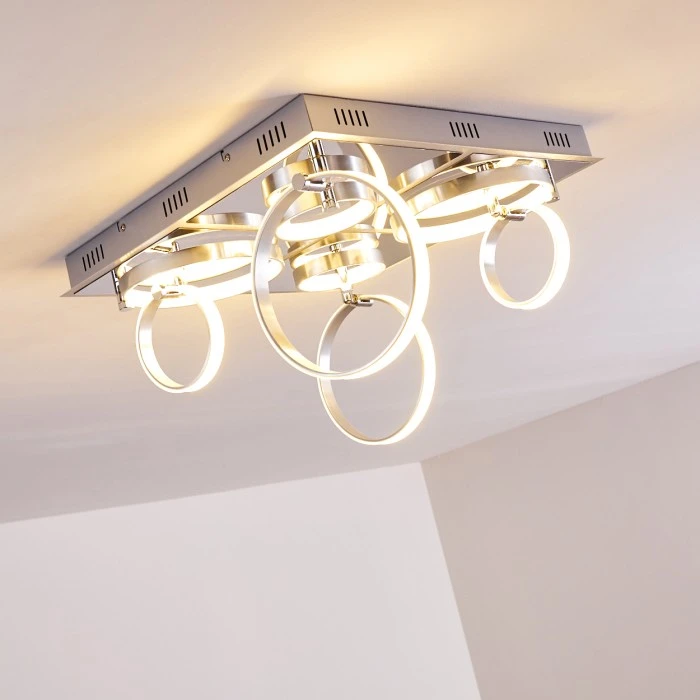 Hofstein Aragno Deckenleuchte LED Nickel-Matt, Chrom, 1-flammig 19 Hofstein Aragno Deckenleuchte LED Nickel-Matt, Chrom, 1-flammig – Bild 19