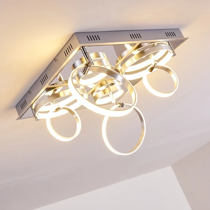 Hofstein Aragno Deckenleuchte LED Nickel-Matt, Chrom, 1-flammig 22 Hofstein Aragno Deckenleuchte LED Nickel-Matt, Chrom, 1-flammig – Bild 22