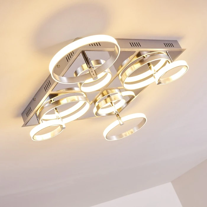 Hofstein Aragno Deckenleuchte LED Nickel-Matt, Chrom, 1-flammig 23 Hofstein Aragno Deckenleuchte LED Nickel-Matt, Chrom, 1-flammig – Bild 23