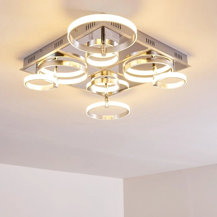 Hofstein Aragno Deckenleuchte LED Nickel-Matt, Chrom, 1-flammig 26 Hofstein Aragno Deckenleuchte LED Nickel-Matt, Chrom, 1-flammig – Bild 26