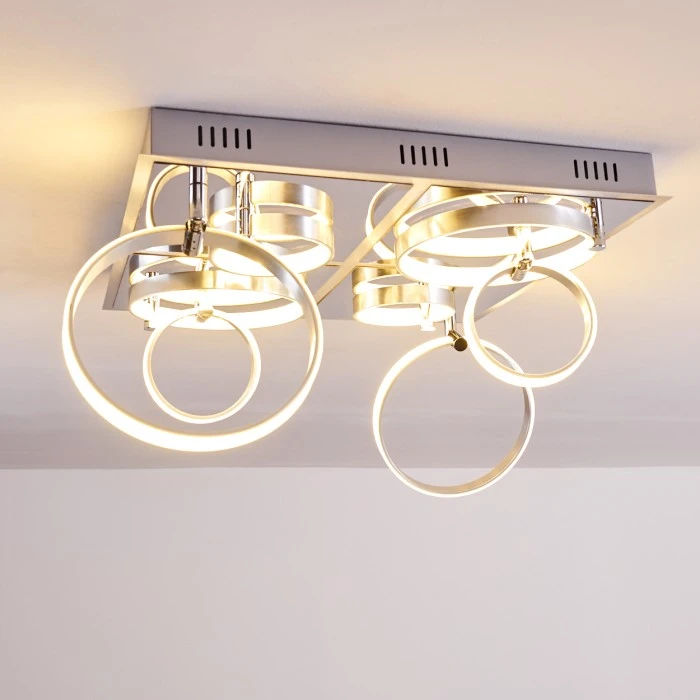 Hofstein Aragno Deckenleuchte LED Nickel-Matt, Chrom, 1-flammig 4 Hofstein Aragno Deckenleuchte LED Nickel-Matt, Chrom, 1-flammig – Bild 4