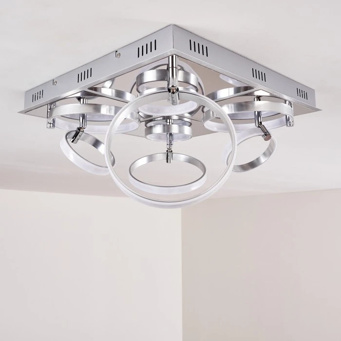 Hofstein Aragno Deckenleuchte LED Nickel-Matt, Chrom, 1-flammig 5 Hofstein Aragno Deckenleuchte LED Nickel-Matt, Chrom, 1-flammig – Bild 5