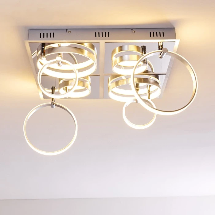 Hofstein Aragno Deckenleuchte LED Nickel-Matt, Chrom, 1-flammig 7 Hofstein Aragno Deckenleuchte LED Nickel-Matt, Chrom, 1-flammig – Bild 7