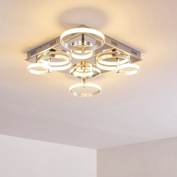 Hofstein Aragno Deckenleuchte LED Nickel-Matt, Chrom, 1-flammig 10 Hofstein Aragno Deckenleuchte LED Nickel-Matt, Chrom, 1-flammig – Bild 10