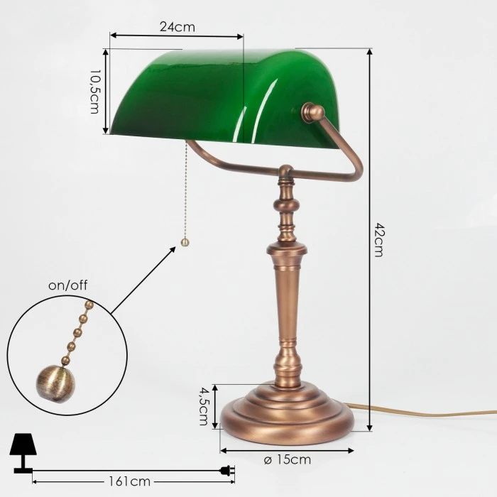 Hofstein Argyle Tischleuchte Bronze, 1-flammig 4 Hofstein Argyle Tischleuchte Bronze, 1-flammig – Bild 4