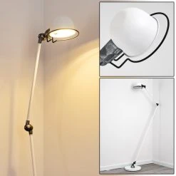 Hofstein Arild Stehleuchte Silber, Weiß, 1-flammig