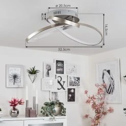 Hofstein Arlena Deckenleuchte LED Nickel-Matt, 1-flammig -Bürolampen Verkäufe arlena deckenleuchte h167299 3