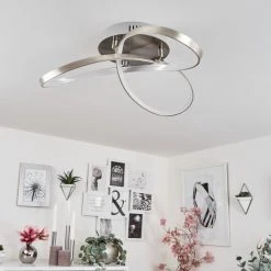 Hofstein Arlena Deckenleuchte LED Nickel-Matt, 1-flammig -Bürolampen Verkäufe arlena deckenleuchte h167299 9