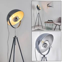 Hofstein Bagdad Stehleuchte Blau, Chrom, Grau, 1-flammig