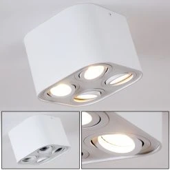 Hofstein Baishan Deckenleuchte Weiß, 4-flammig