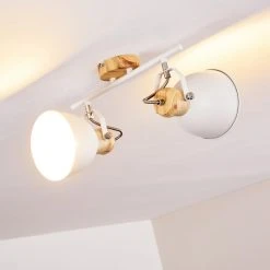 Hofstein Banjul Deckenleuchte Wei&szlig;, Holz hell, 2-flammig -Bürolampen Verkäufe banjul deckenleuchte h3320792 3