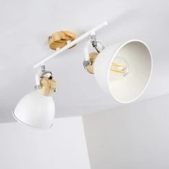 Hofstein Banjul Deckenleuchte Wei&szlig;, Holz hell, 2-flammig -Bürolampen Verkäufe banjul deckenleuchte h3320792 5