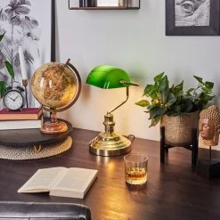 Hofstein Bankerlampe Messing, Gr&uuml;n, Gold, 1-flammig -Bürolampen Verkäufe bankerlampe h164243 8