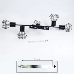 Hofstein Bardhaman Deckenleuchte Schwarz, 5-flammig -Bürolampen Verkäufe bardhaman deckenleuchte h3434574 4