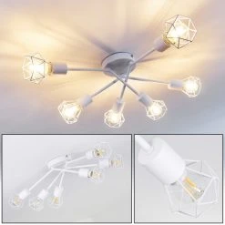 Hofstein Baripada Deckenleuchte Weiß, 6-flammig