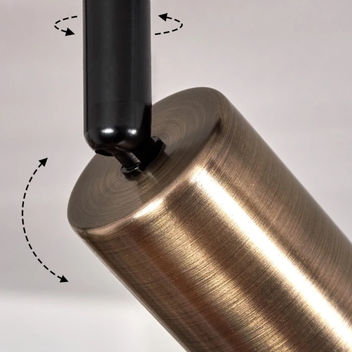 Hofstein Baripada Deckenleuchte Messing, Schwarz, 6-flammig 6 Hofstein Baripada Deckenleuchte Messing, Schwarz, 6-flammig – Bild 6
