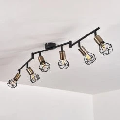 Hofstein Baripada Deckenleuchte Messing, Schwarz, 6-flammig 17 Hofstein Baripada Deckenleuchte Messing, Schwarz, 6-flammig -Bürolampen Verkäufe baripada deckenleuchte h3384213 7