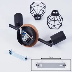 Hofstein Baripada Deckenleuchte Schwarz, Holz dunkel, 2-flammig 16 Hofstein Baripada Deckenleuchte Schwarz, Holz dunkel, 2-flammig -Bürolampen Verkäufe baripada deckenleuchte h3388020 4