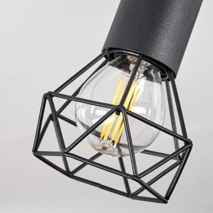 Hofstein Baripada Deckenleuchte Schwarz, Braun, 3-flammig 3 Hofstein Baripada Deckenleuchte Schwarz, Braun, 3-flammig – Bild 3