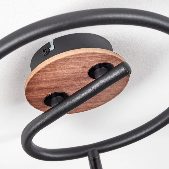 Hofstein Baripada Deckenleuchte Schwarz, Braun, 3-flammig 6 Hofstein Baripada Deckenleuchte Schwarz, Braun, 3-flammig – Bild 6