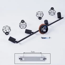 Hofstein Baripada Deckenleuchte Schwarz, Braun, 4-flammig -Bürolampen Verkäufe baripada deckenleuchte h3388051 4