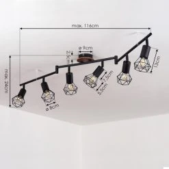 Hofstein Baripada Deckenleuchte Schwarz, Braun, 6-flammig -Bürolampen Verkäufe baripada deckenleuchte h3388068 3