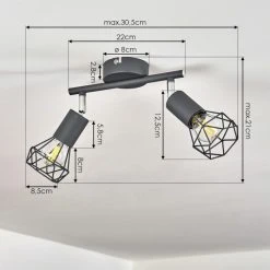 Hofstein Baripada Deckenleuchte Chrom, Grau, 2-flammig 15 Hofstein Baripada Deckenleuchte Chrom, Grau, 2-flammig -Bürolampen Verkäufe baripada deckenleuchte h3388198 3
