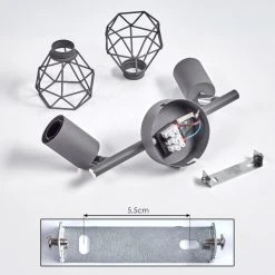 Hofstein Baripada Deckenleuchte Chrom, Grau, 2-flammig 16 Hofstein Baripada Deckenleuchte Chrom, Grau, 2-flammig -Bürolampen Verkäufe baripada deckenleuchte h3388198 4