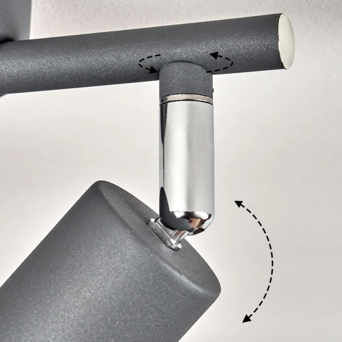 Hofstein Baripada Deckenleuchte Chrom, Grau, 2-flammig 6 Hofstein Baripada Deckenleuchte Chrom, Grau, 2-flammig – Bild 6