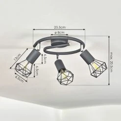 Hofstein Baripada Deckenleuchte Chrom, Anthrazit, 3-flammig -Bürolampen Verkäufe baripada deckenleuchte h3388211 3
