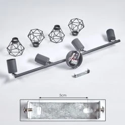 Hofstein Baripada Deckenleuchte Chrom, Anthrazit, 4-flammig -Bürolampen Verkäufe baripada deckenleuchte h3388228 4