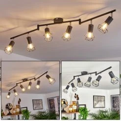 Hofstein Baripada Deckenleuchte Chrom, Anthrazit, 6-flammig