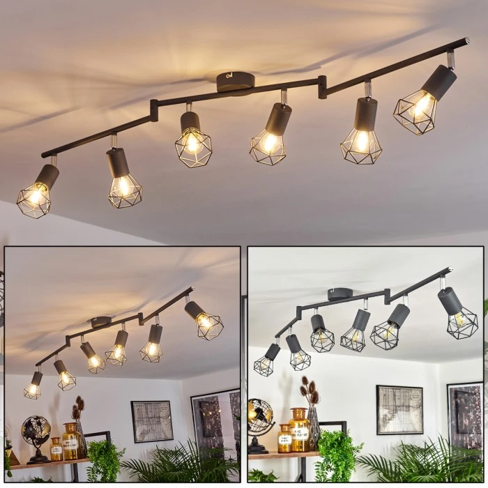 Hofstein Baripada Deckenleuchte Chrom, Anthrazit, 6-flammig 1 Hofstein Baripada Deckenleuchte Chrom, Anthrazit, 6-flammig