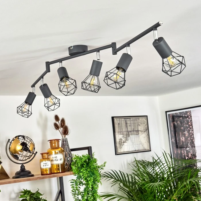 Hofstein Baripada Deckenleuchte Chrom, Anthrazit, 6-flammig 2 Hofstein Baripada Deckenleuchte Chrom, Anthrazit, 6-flammig – Bild 2