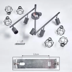 Hofstein Baripada Deckenleuchte Chrom, Anthrazit, 6-flammig 16 Hofstein Baripada Deckenleuchte Chrom, Anthrazit, 6-flammig -Bürolampen Verkäufe baripada deckenleuchte h3388235 4