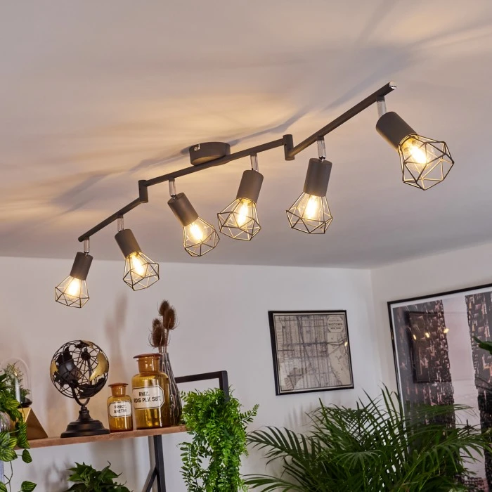 Hofstein Baripada Deckenleuchte Chrom, Anthrazit, 6-flammig 7 Hofstein Baripada Deckenleuchte Chrom, Anthrazit, 6-flammig – Bild 7