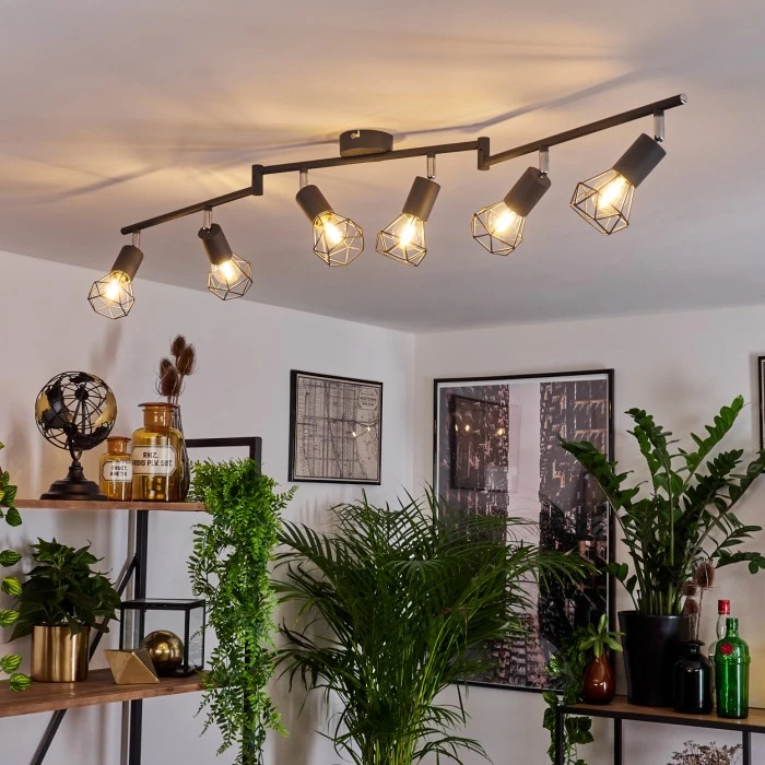 Hofstein Baripada Deckenleuchte Chrom, Anthrazit, 6-flammig 9 Hofstein Baripada Deckenleuchte Chrom, Anthrazit, 6-flammig – Bild 9