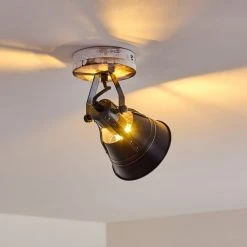 Hofstein Berkeley Deckenleuchte Schwarz, Holz hell, Schwarz-Gold, 1-flammig -Bürolampen Verkäufe berkeley deckenleuchte h3325292 13