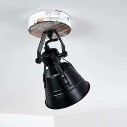 Hofstein Berkeley Deckenleuchte Schwarz, Holz hell, Schwarz-Gold, 1-flammig -Bürolampen Verkäufe berkeley deckenleuchte h3325292 7