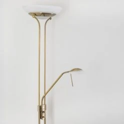 Hofstein Biot Deckenfluter LED Altmessing, 2-flammig -Bürolampen Verkäufe biot deckenfluter h165424 2