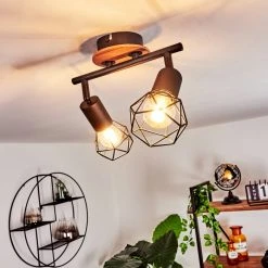 Hofstein Borio Deckenleuchte Schwarz, Braun, 2-flammig -Bürolampen Verkäufe borio deckenleuchte h3410394 8