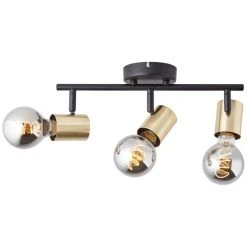 Brilliant Leuchten Brilliant Kerry Deckenleuchte Schwarz, Gold, 3-flammig -Bürolampen Verkäufe brilliant kerry deckenleuchte 99715 72 5