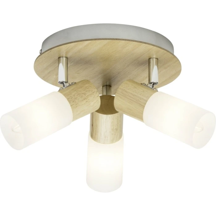 Brilliant Leuchten Babsan Spotrondell Weiß, Holz dunkel, 3-flammig 3 Brilliant Leuchten Babsan Spotrondell Weiß, Holz dunkel, 3-flammig – Bild 3