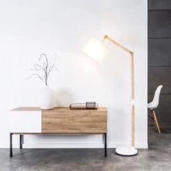 Brilliant Leuchten Carlyn Stehleuchte Weiß, Holz dunkel, 1-flammig -Bürolampen Verkäufe brilliant leuchten carlyn stehleuchte 09958a75 2