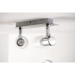 Brilliant Leuchten LED Deckenspot Chrom, Weiß, 2-flammig -Bürolampen Verkäufe brilliant leuchten led deckenspot g32429 77 do1 11